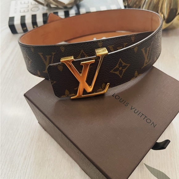 Louis Vuitton Accessories - 💯% Authentic Louis Vuitton Monogram Canvas LV Initiales Belt